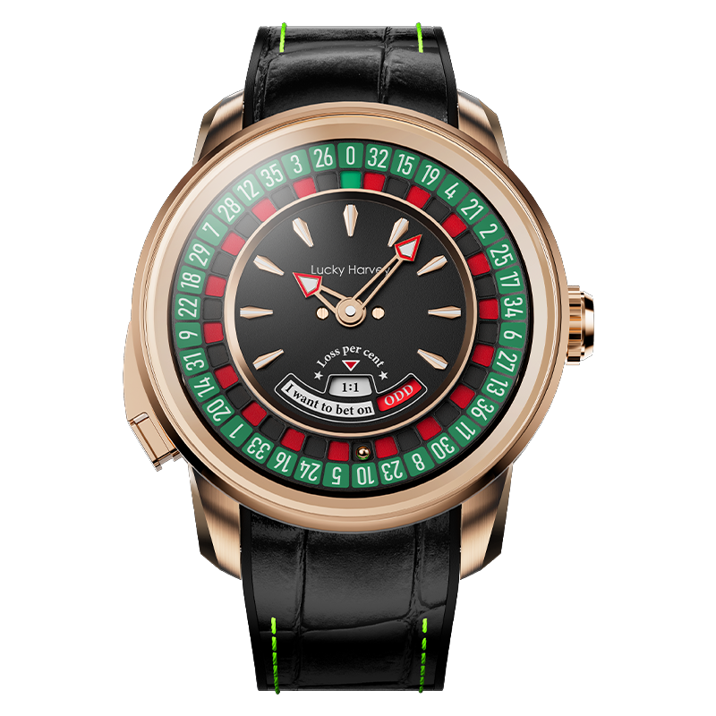 Lucky Harvey ZLS303-1 rose gold European roulette automatic casino watch for men