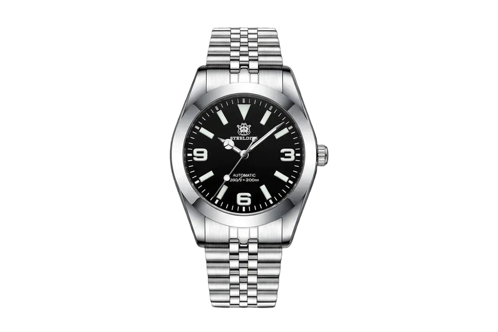STEELDIVE SD1934T Automatic NH35 Men's Dive Watch Silver-Black