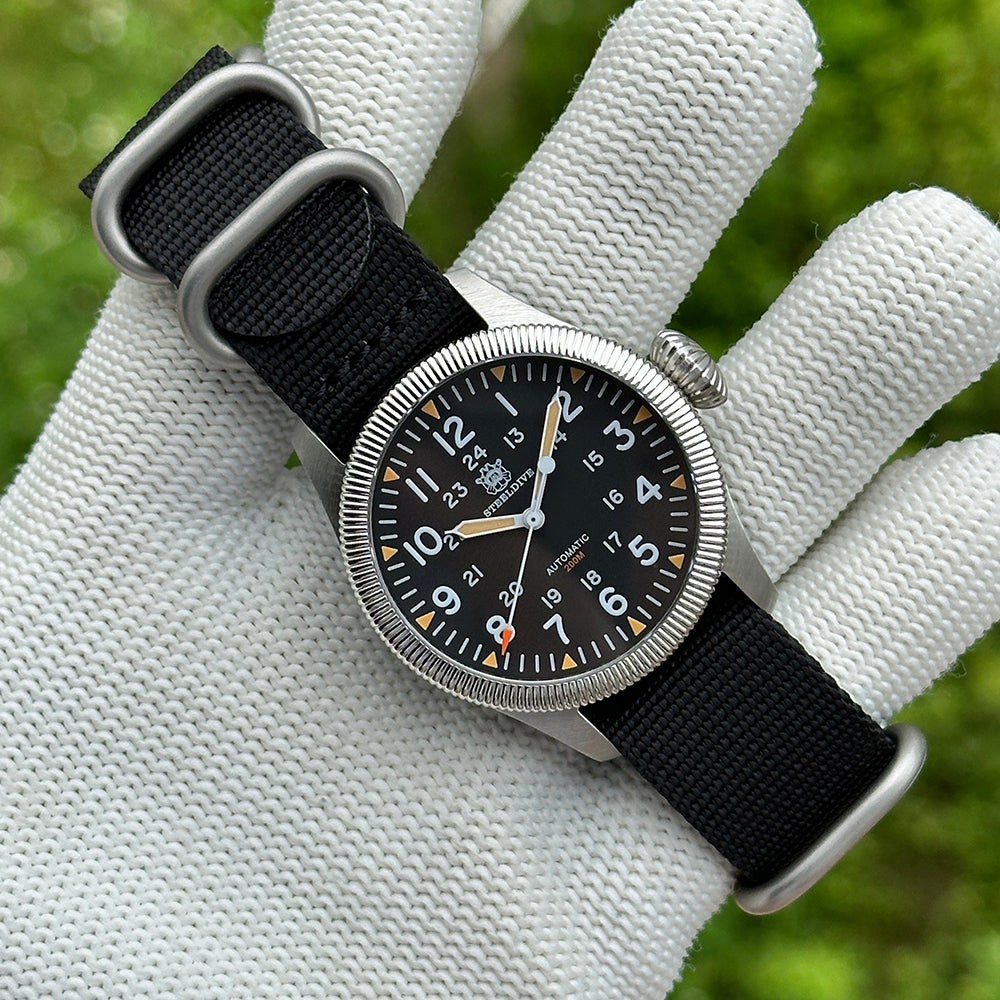 STEELDIVE SD1906H — 39MM Pilot NH35 Automatic 200M Dive Watch