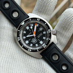 STEELDIVE SD1977T black dial on a black rubber strap, dial marked Automatic 660ft 200m