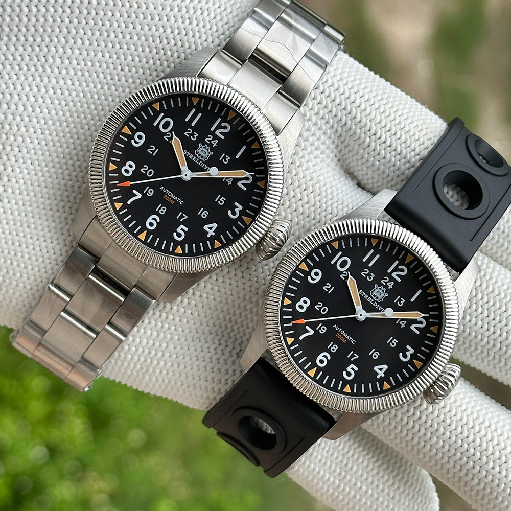 STEELDIVE SD1906H — 39MM Pilot NH35 Automatic 200M Dive Watch