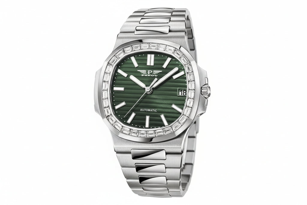 PINDU P6502 Mens Automatic Mechanical Waterproof Moon Phase Watch-PrimeTimepiece