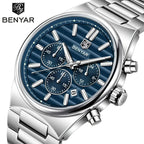 BENYAR BY-5214M Men Watch Quartz Sports Chronograph Blue
