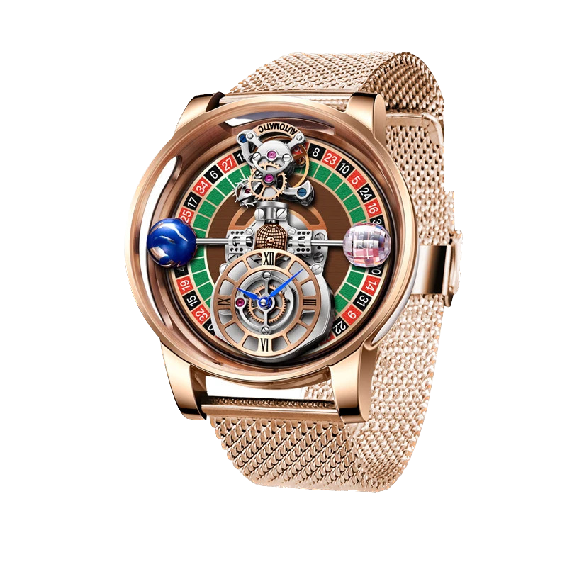 PINDU Men's Quartz Celestial Gaming Disk Dial Sapphire Glass Waterproof Watch