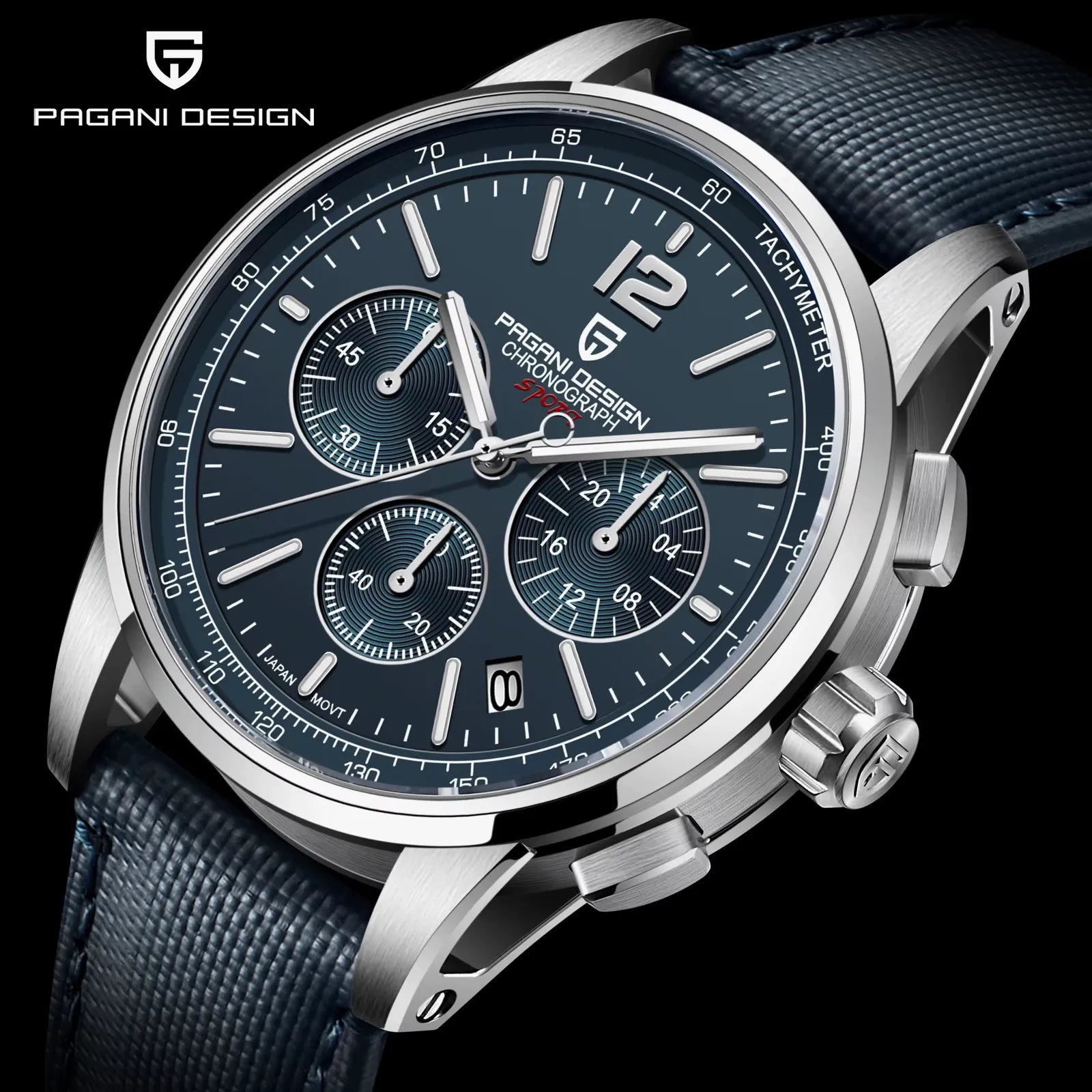 PAGANI DESIGN PD YS008 Men Quartz Watch VK63 100M Water Resistant Sapphire Glass-PrimeTimepiece