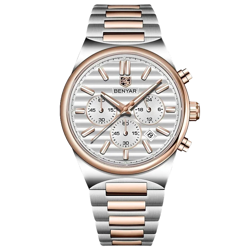 BENYAR  BY-5214M Luxury Men Watch Waterproof Quartz Business Sports Chronograph