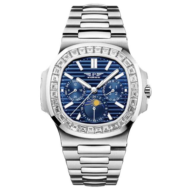 PINDU P6502 Mens Automatic Mechanical Waterproof Moon Phase Watch