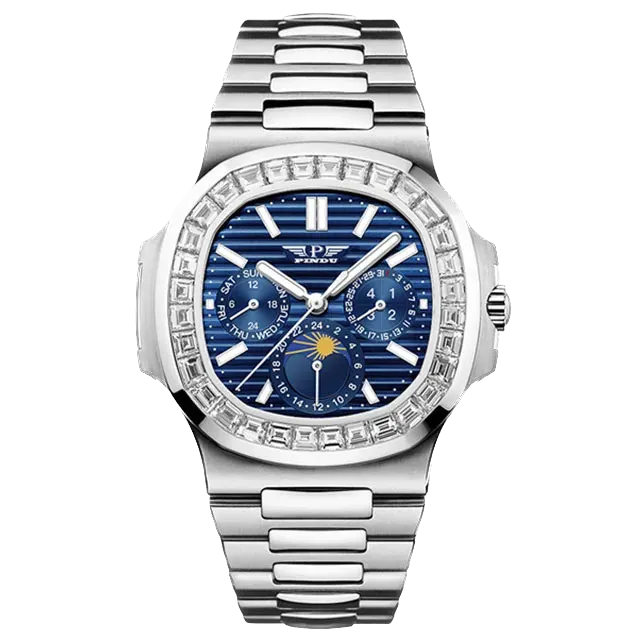 PINDU P6502 Mens Automatic Mechanical Waterproof Moon Phase Watch-PrimeTimepiece