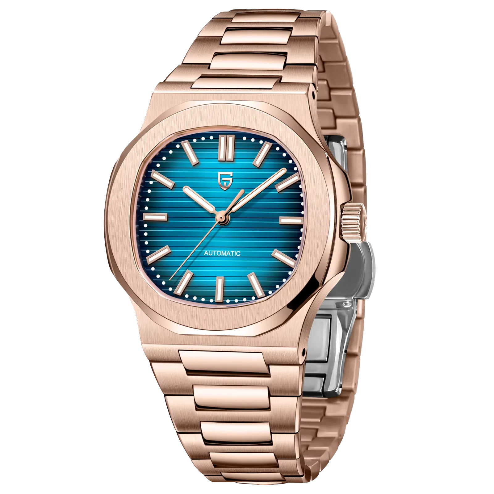 PAGANI DESIGN PD‑1728 40 MM Rose Gold & Blue Automatic Mechanical Watch Men-PrimeTimepiece