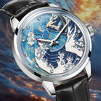 PINDU PD6668 Wave Dial Automatic Watch in Black with watch