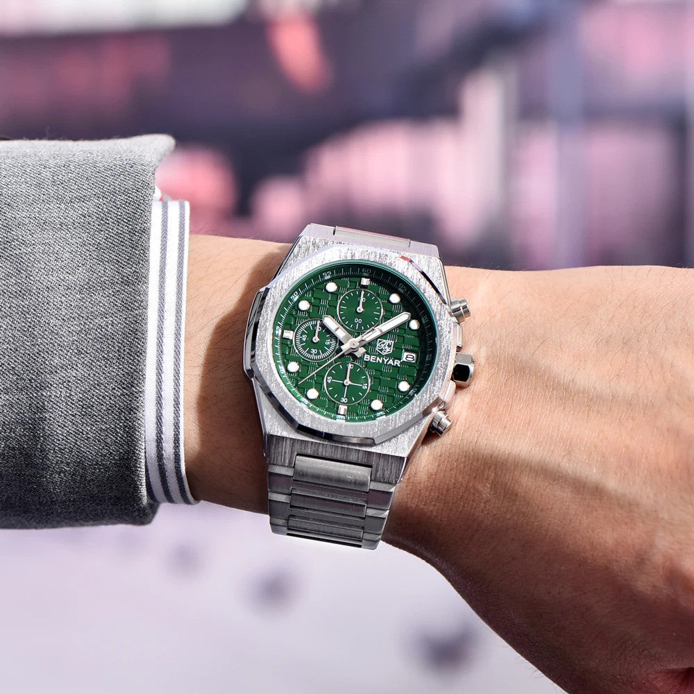 BENYAR BY‑5216 Luxury Quartz Chronograph Sports Watch for Men, Waterproof