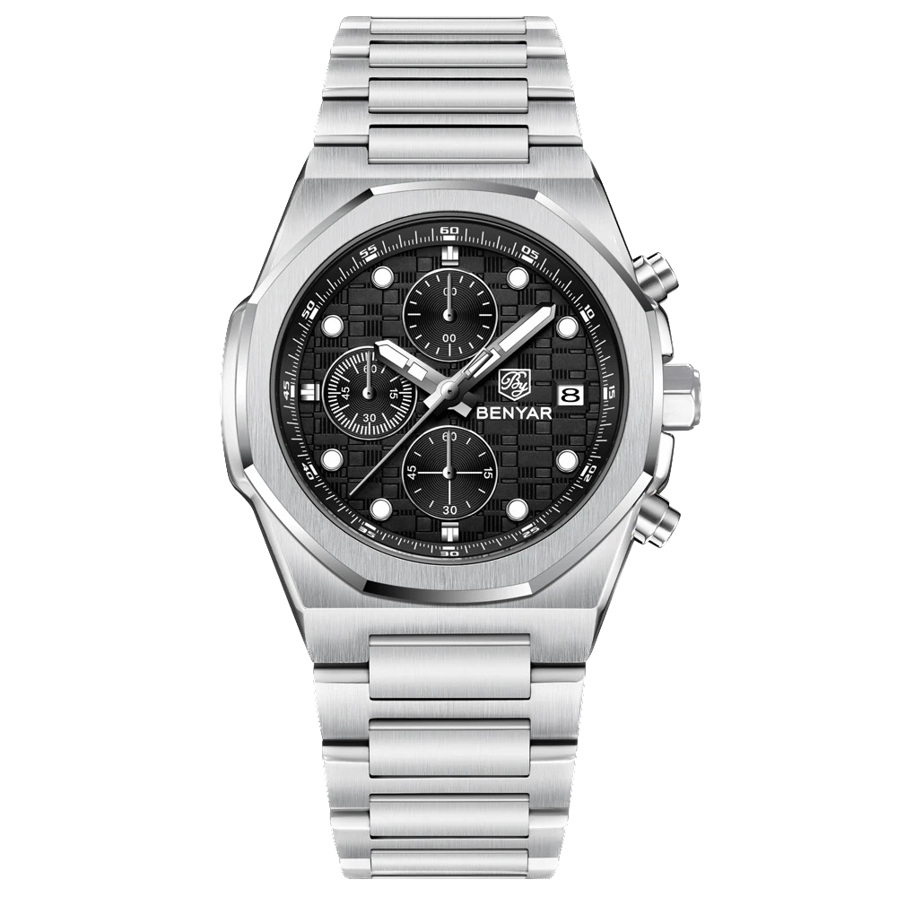 BENYAR BY‑5216 Luxury Quartz Chronograph Sports Watch for Men, Waterproof
