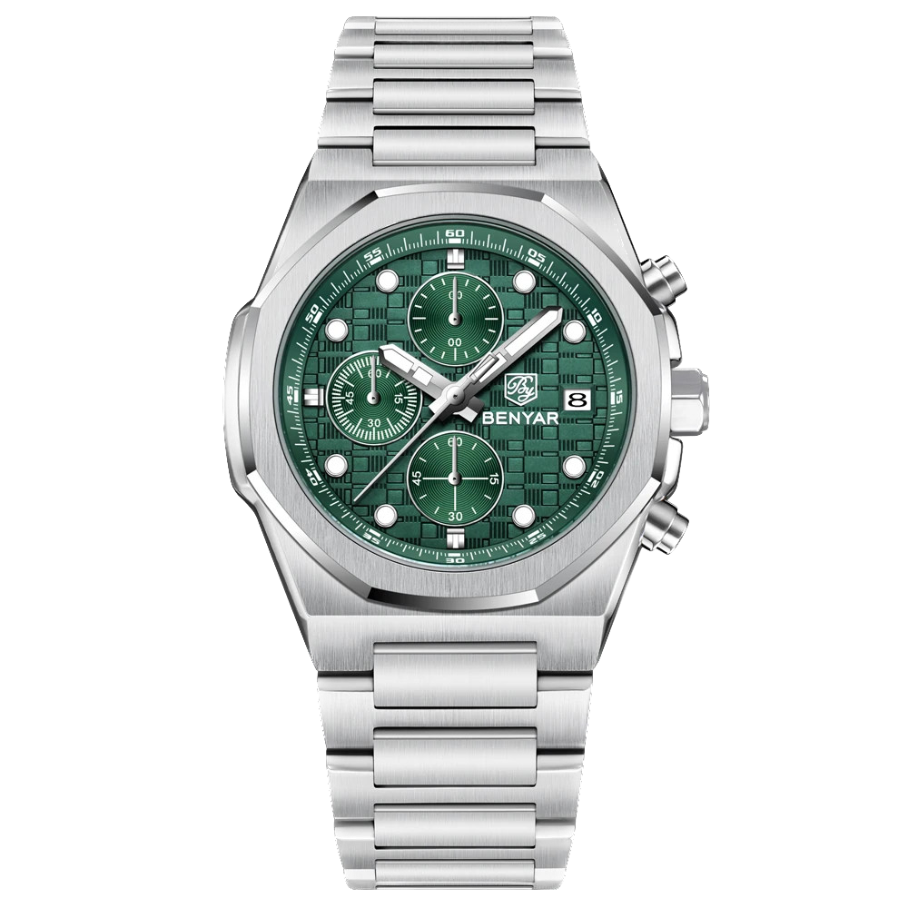 BENYAR BY‑5216 Luxury Quartz Chronograph Sports Watch for Men, Waterproof