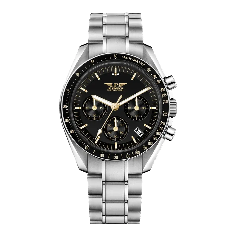 PINDU Tribute to Moon Watch Retro Luxury Quartz Watches Men Sport Chronograph-PrimeTimepiece
