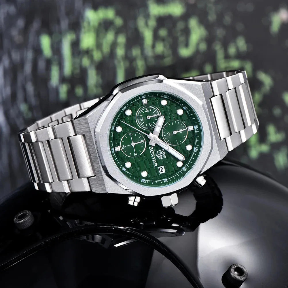 BENYAR BY‑5216 Luxury Quartz Chronograph Sports Watch for Men, Waterproof-PrimeTimepiece
