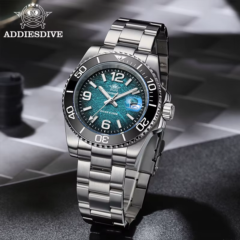 ADDIESDIVE AD2513 Men’s Quartz Diving Watch 41mm 200M Waterproof