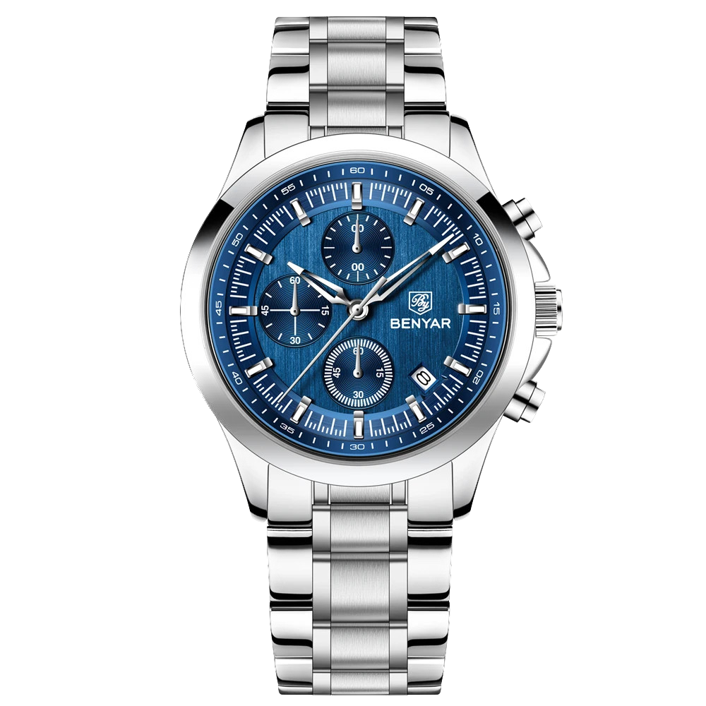 BENYAR BY‑5210 Luxury Chronograph Quartz Watch for Men – Leather & Waterproof