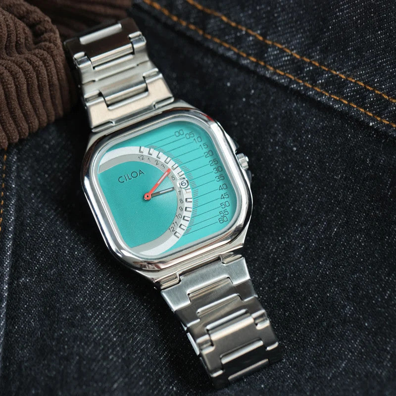 CILOA Retro Square Stainless Steel Waterproof Quartz Watch