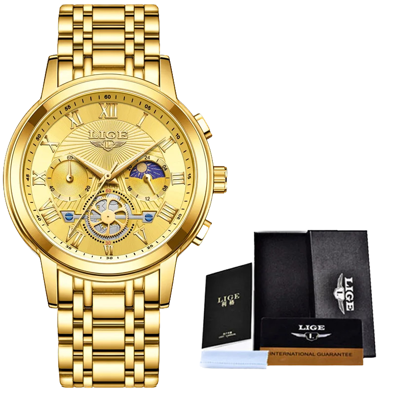 LIGE Luxury Womens Watch Creative Steel Women's Bracelet Ladies Waterproof