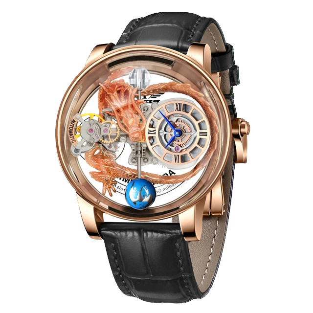 PINDU P6539 Earth Theme 3D Dragon Celestial Body Series Hollow Quartz Watch