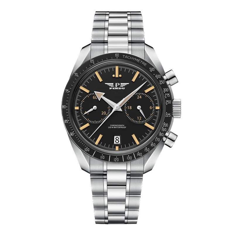 PINDU Tribute to Moon Watch Retro Luxury Quartz Watches Men Sport Chronograph