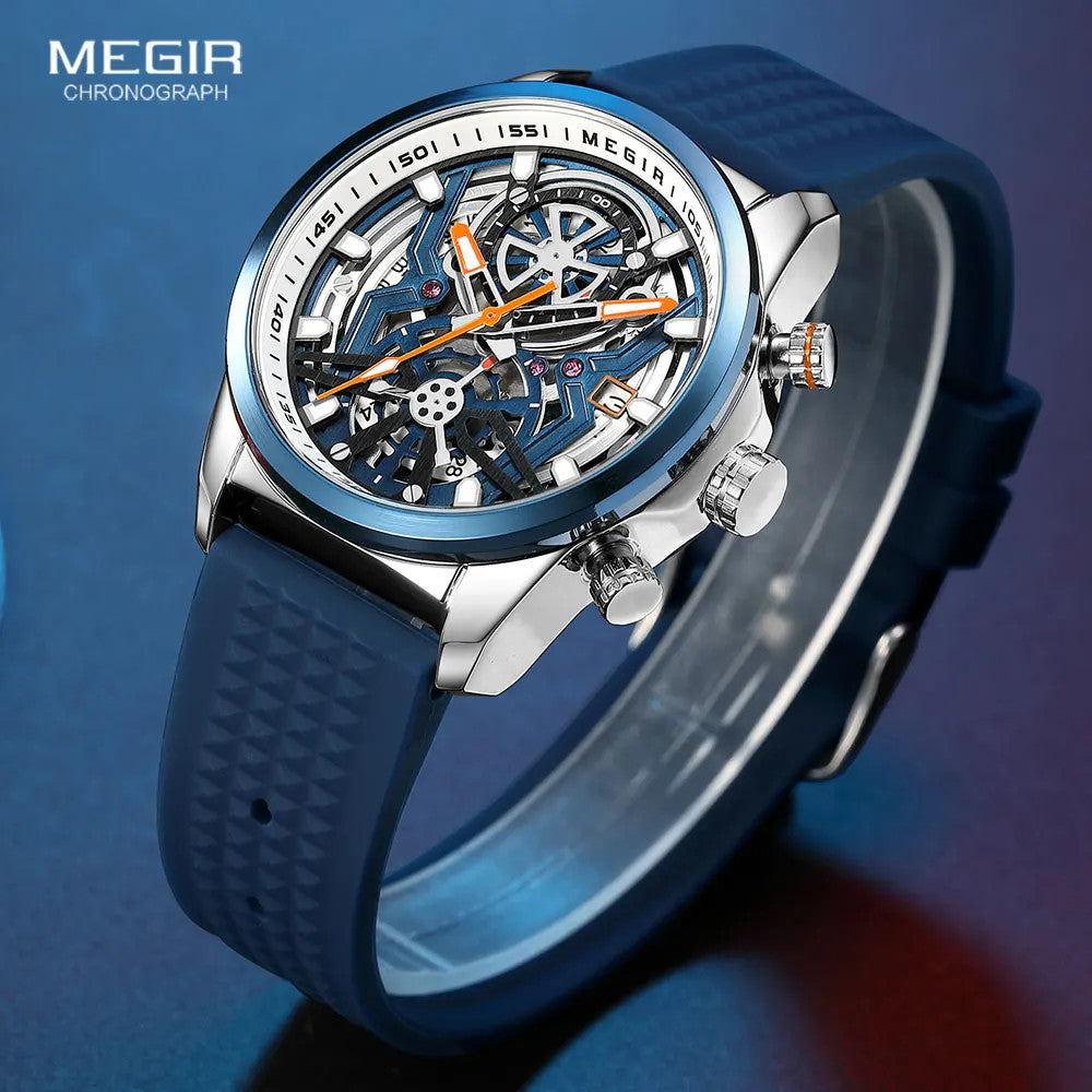 MEGIR Sport Chronograph Quartz Watch in Yellow with watch