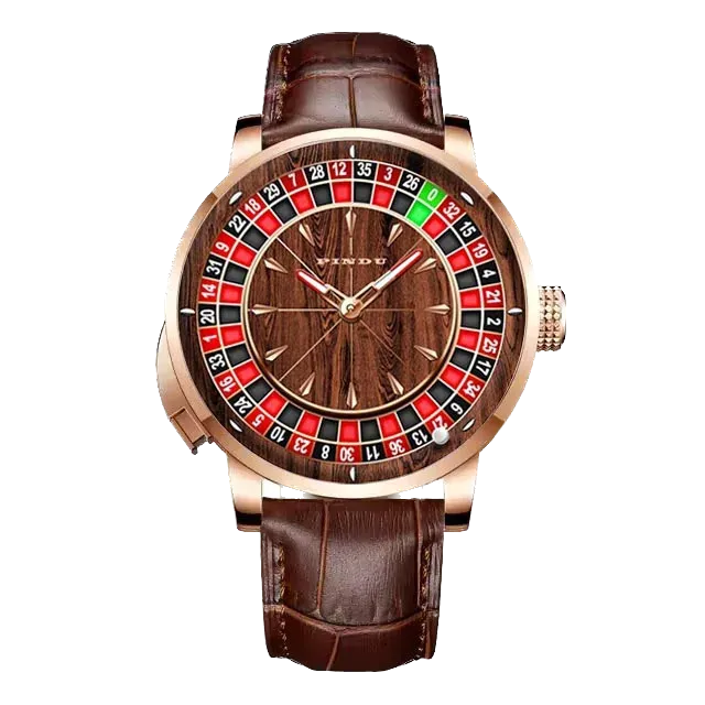 PINDU Wood Grain Celestial Men Mechanical Watch NH35A Roulette Watches Pointer-PrimeTimepiece
