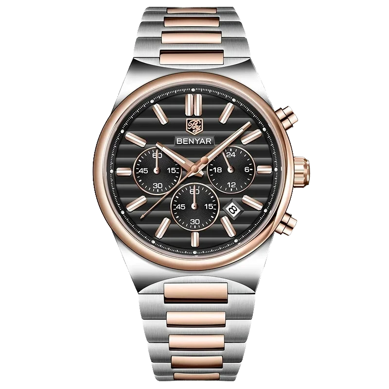 BENYAR  BY-5214M Luxury Men Watch Waterproof Quartz Business Sports Chronograph
