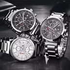 BENYAR BY-5102 Men's Quartz Chronograph Sports Watch Silver White