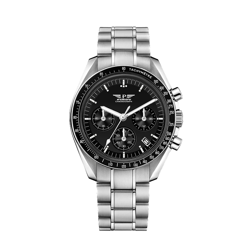 PINDU  PD-1701 40MM Men Sapphire Chronograph Quartz Moon Watch, Waterproof