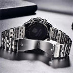 BENYAR BY-5198 Men's Quartz Sports Chronograph Watch in Blue Silver with watch