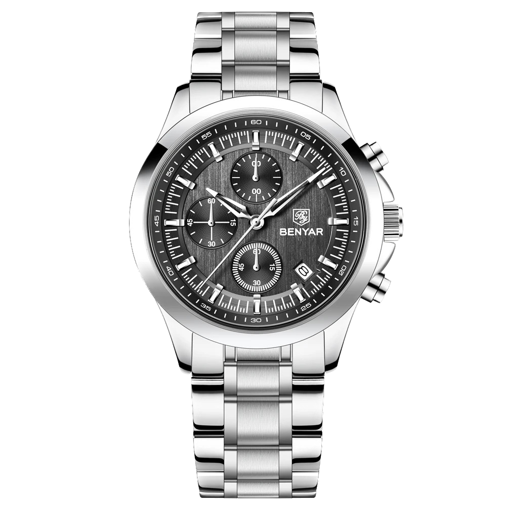 BENYAR BY‑5210 Luxury Chronograph Quartz Watch for Men – Leather & Waterproof