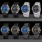 BENYAR BY-5198 Men's Quartz Sports Chronograph Watch in Blue Silver with watch