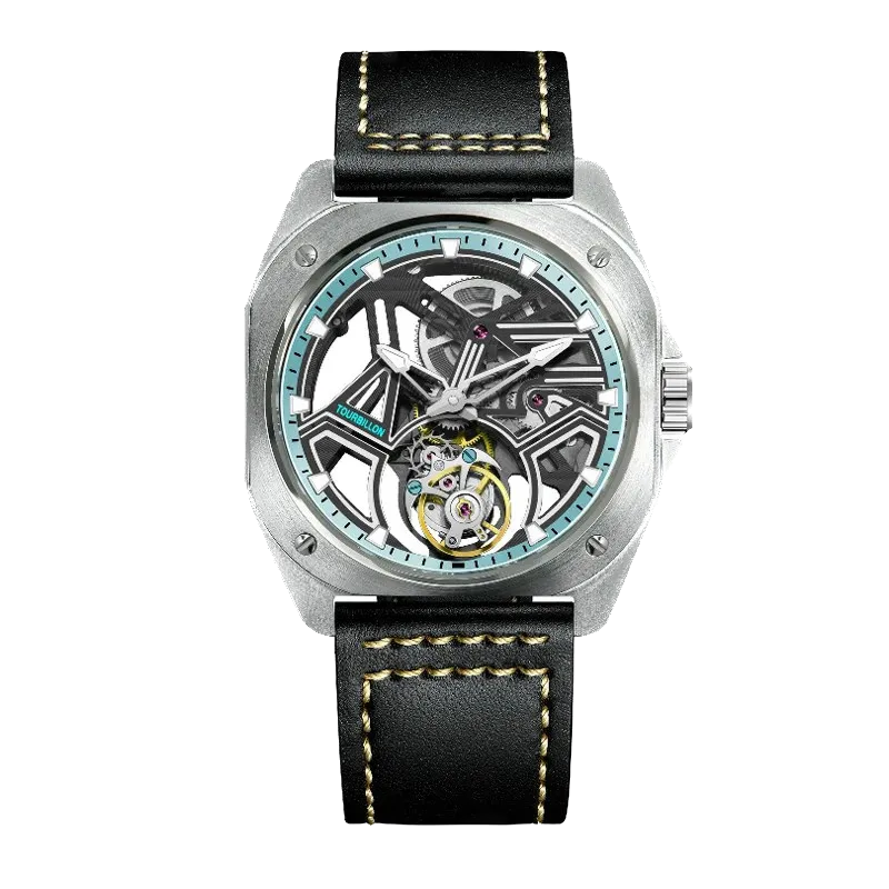 PINDU Hollow transparent Automatic Mechanical Tourbillon Movement Men's Watch-PrimeTimepiece