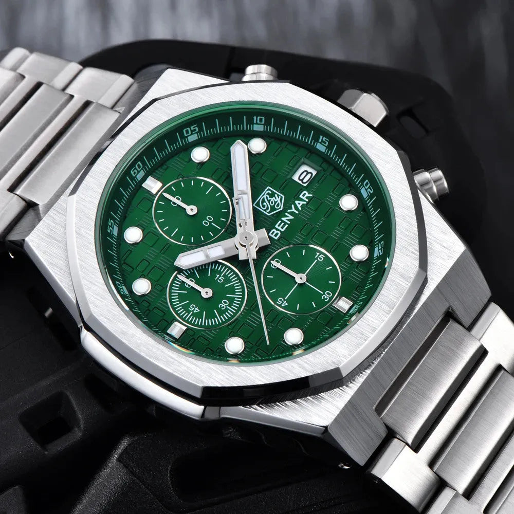 BENYAR BY‑5216 Luxury Quartz Chronograph Sports Watch for Men, Waterproof-PrimeTimepiece
