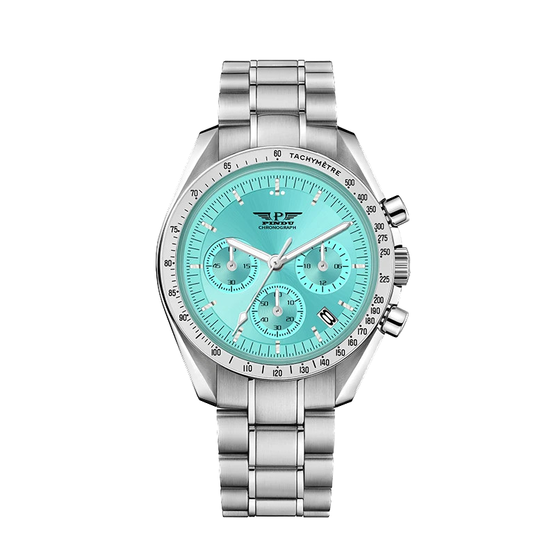 PINDU  PD-1701 40MM Men Sapphire Chronograph Quartz Moon Watch, Waterproof