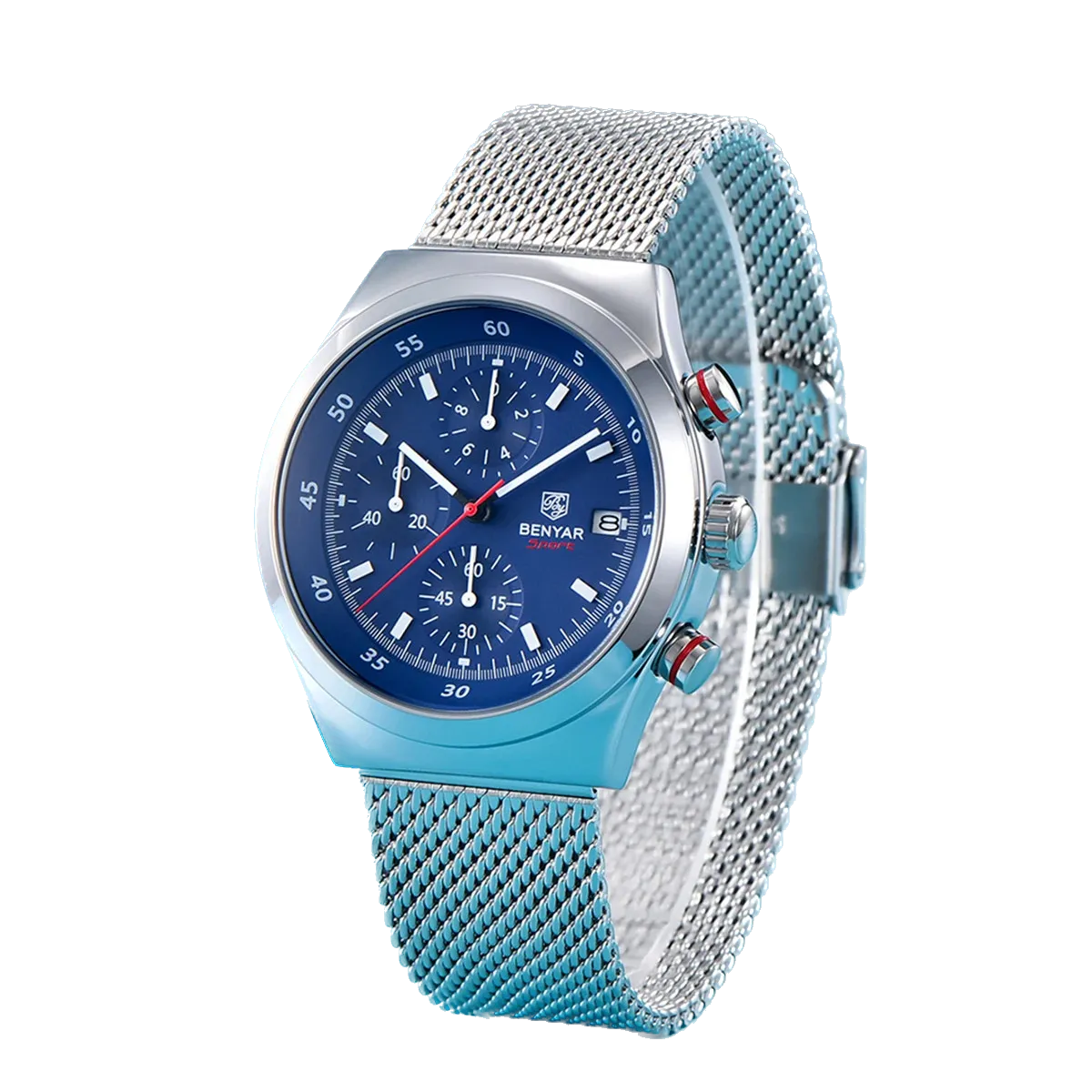 BENYAR BY-5200 43mm Night Light Dial Men's Quartz Watch Chronograph Waterproof-PrimeTimepiece