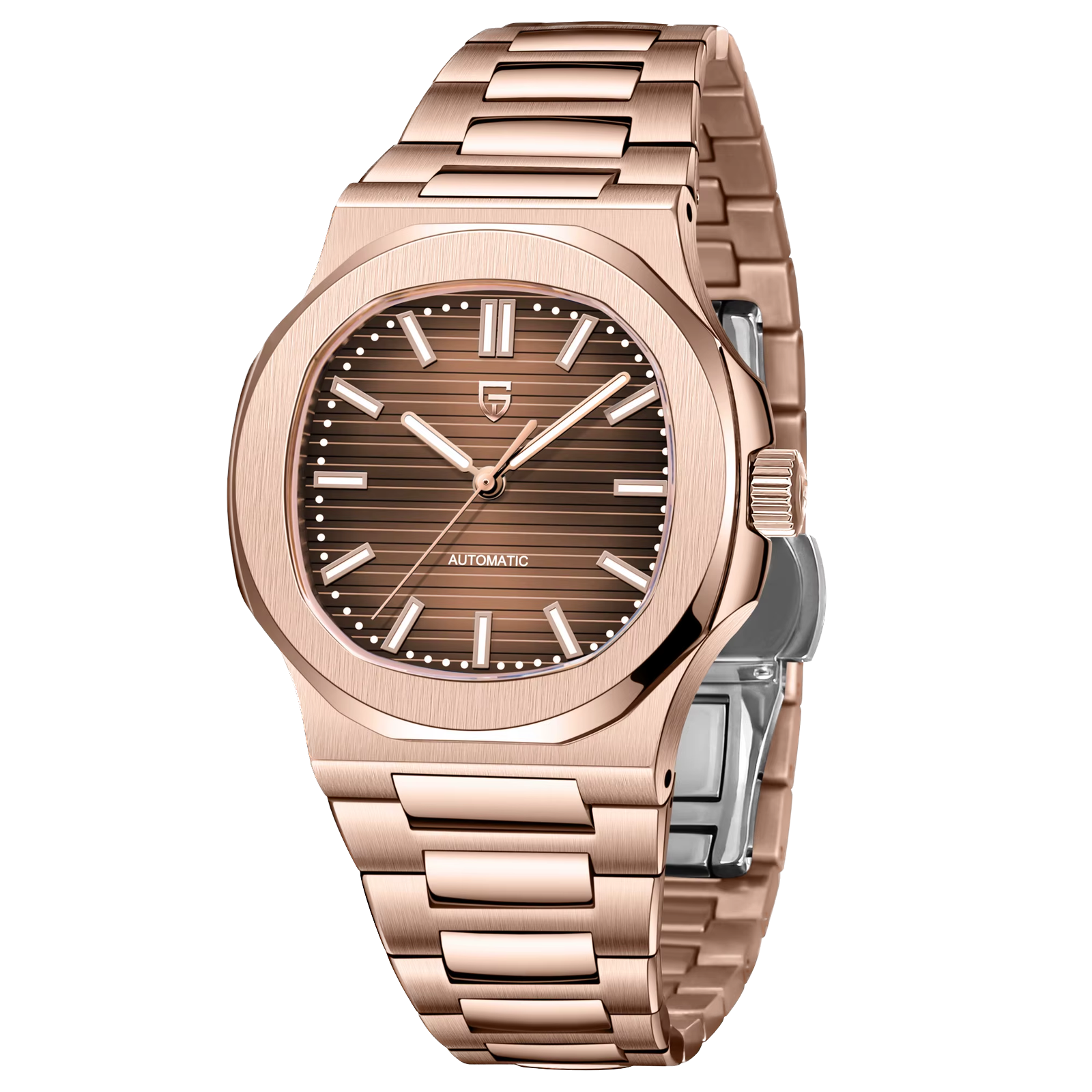 PAGANI DESIGN PD‑1728 40 MM Rose Gold & Blue Automatic Mechanical Watch Men