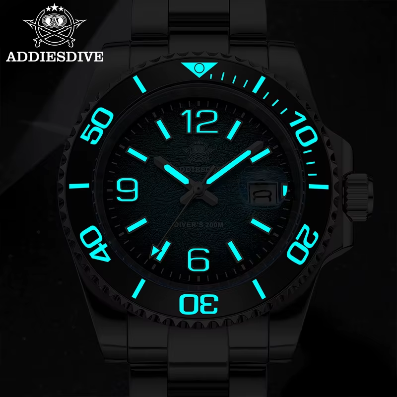 ADDIESDIVE AD2513 Men’s Quartz Diving Watch 41mm 200M Waterproof