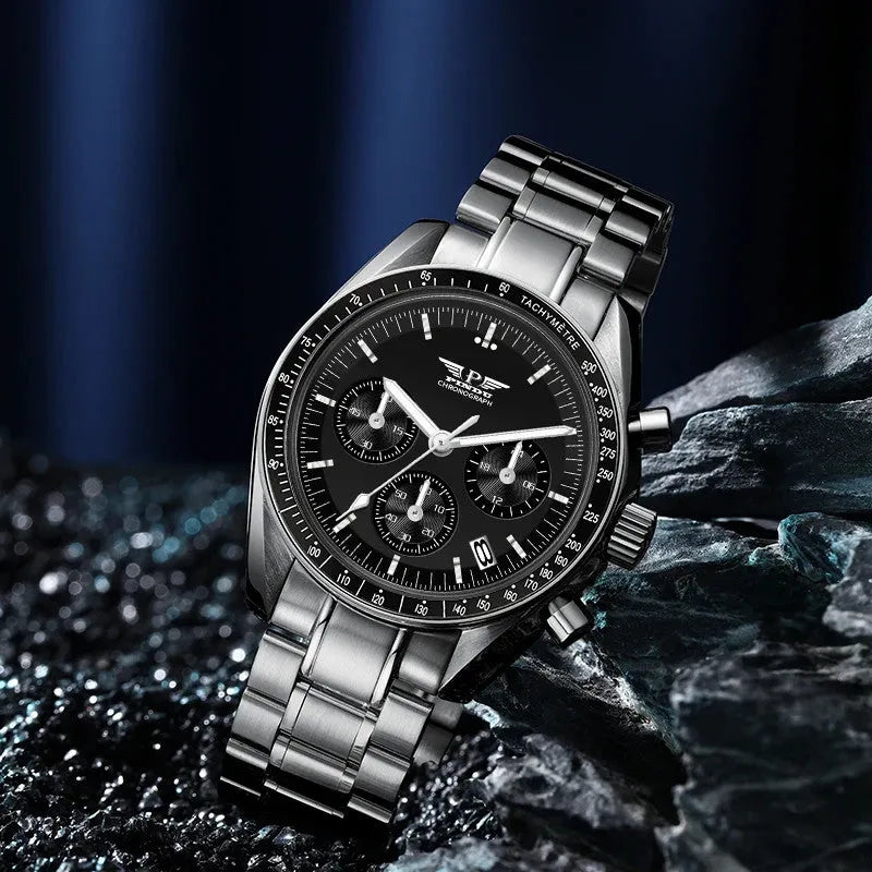 PINDU PD-1701 40MM Men Sapphire Chronograph Quartz Moon Watch, Waterproof-PrimeTimepiece