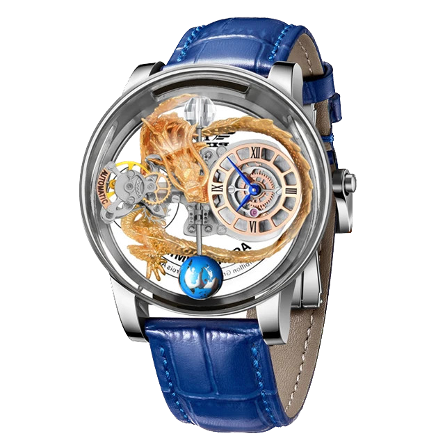 PINDU P6539 Earth Theme 3D Dragon Celestial Body Series Hollow Quartz Watch