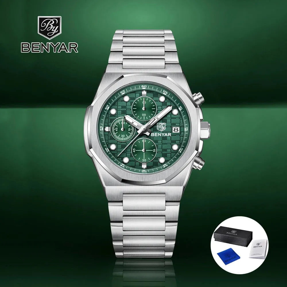 BENYAR BY‑5216 Luxury Quartz Chronograph Sports Watch for Men, Waterproof-PrimeTimepiece