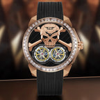 PINDU PD6666 Double Flying Wheel Ghost Head Dial Automatic Men's Watch in Silvery with watch