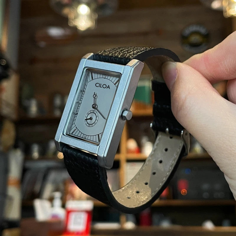 Ciloa Square Casual Simple Watch Mens Fashion Light Luxury Quartz Watch