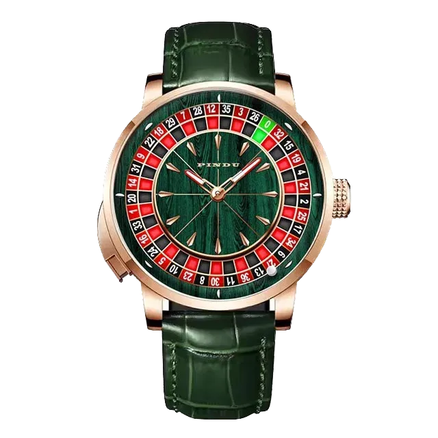 PINDU Wood Grain Celestial Men Mechanical Watch NH35A Roulette Watches Pointer-PrimeTimepiece