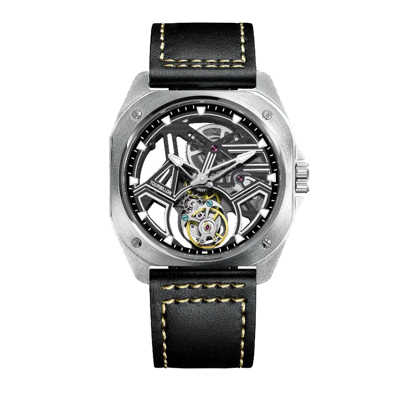 PINDU Hollow transparent Automatic Mechanical Tourbillon Movement Men's Watch