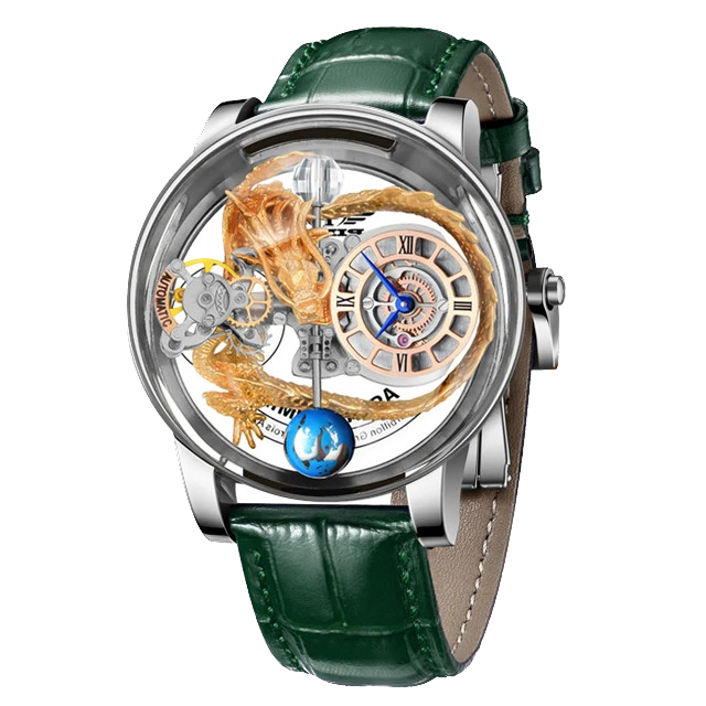 PINDU P6539 Earth Theme 3D Dragon Celestial Body Series Hollow Quartz Watch