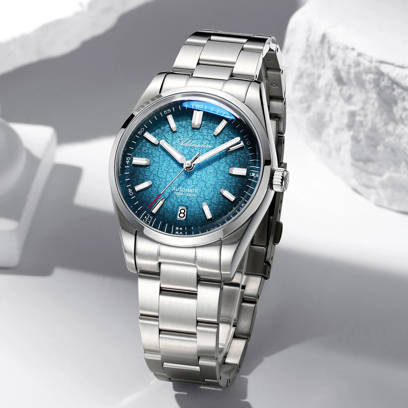 ADDIESDIVE AD2531 Men’s Waterproof Automatic Watch Stainless Steel Gradient Dial