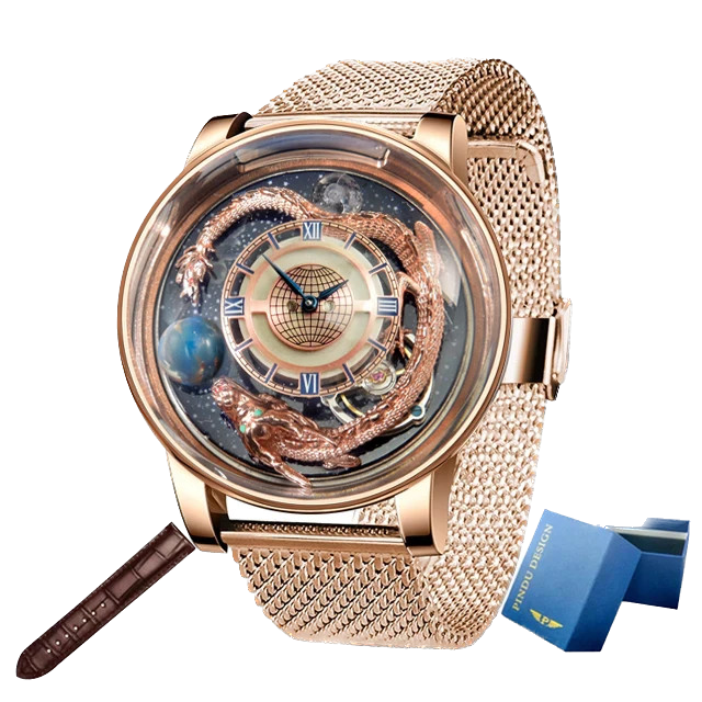 PINDU 6532 Tianlong Dragon Edition Quartz Timepiece, Waterproof Watch, leather