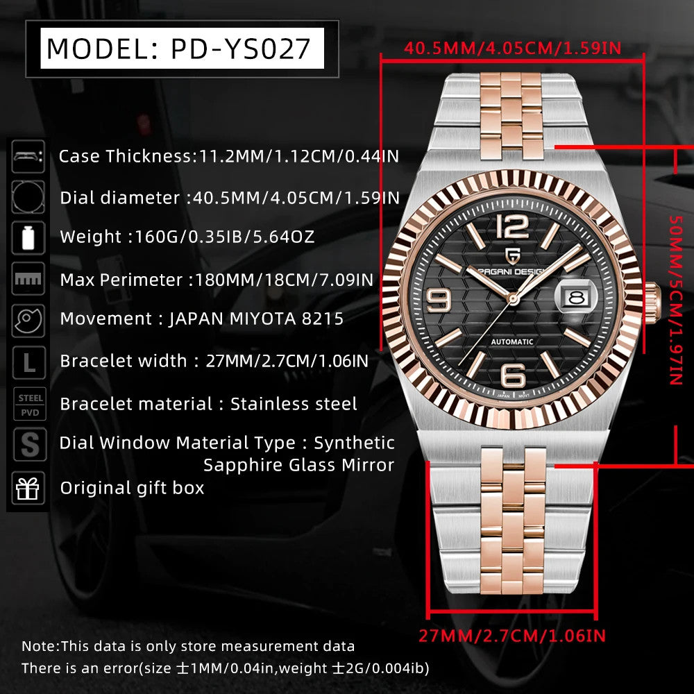 PAGANI DESIGN PD‑YS027 Honeycomb Dial Automatic Mechanical Watch for Men